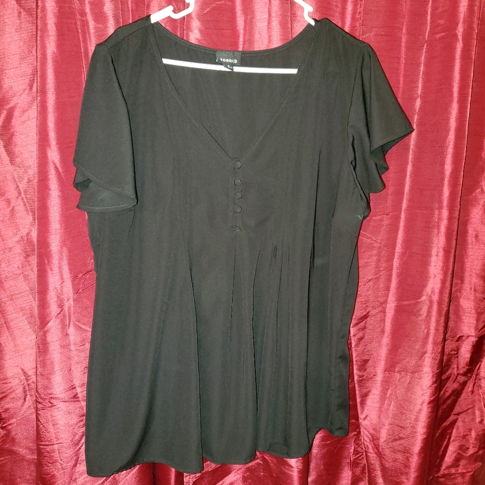 Torrid 2 black rayon blouse